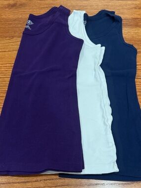St. John's Bay set of 3 Tank Tops in Purple, White & Navy